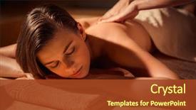  Presentation with spa - Audience pleasing slides consisting of young woman at spa massage backdrop and a tawny brown colored foreground