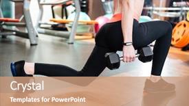  Presentation with athlete - Slides with young woman athlete doing squats background and a coral colored foreground