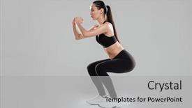  Presentation with athlete - Slides consisting of young woman athlete doing squats background and a light gray colored foreground