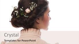  Presentation with haircut - Audience pleasing presentation consisting of young-woman-back-view backdrop and a lemonade colored foreground