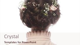  Presentation with haircut - Amazing presentation theme having young-woman-back-view backdrop and a lemonade colored foreground