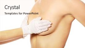  Presentation with breast surgery - Slides having young woman before breast surgery background and a lemonade colored foreground