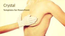  Presentation with breast surgery - PPT layouts consisting of young woman before breast surgery background and a white colored foreground