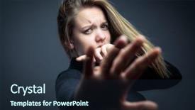  Presentation with human being - Cool new PPT theme with young woman being a domestic backdrop and a tawny brown colored foreground