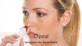  Presentation with nose - Presentation consisting of young woman bleeding from her background and a coral colored foreground