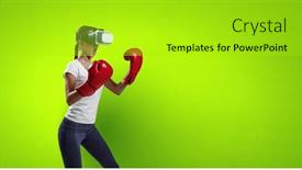  Presentation with boxing - Slides featuring young-woman-boxing-in-vr background and a yellow colored foreground