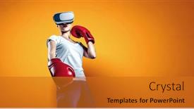  Presentation with boxing - PPT layouts featuring young-woman-boxing-in-vr background and a gold colored foreground
