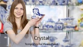  Presentation with china shopping - Beautiful PPT theme featuring young woman buys china backdrop and a  colored foreground