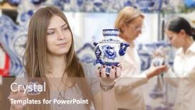  Presentation with porcelain - Presentation featuring young woman buys porcelain background and a coral colored foreground