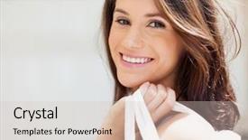  Presentation with shepherd carrying sheep on shoulder - Cool new slide set with young woman carrying shopping bags backdrop and a  colored foreground