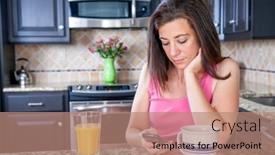  Presentation with cell - Slide deck enhanced with young-woman-checking-her-cell background and a  colored foreground