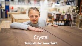  Presentation with price - Colorful presentation theme enhanced with young woman choosing the right backdrop and a coral colored foreground