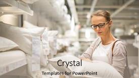  Presentation with modern color - PPT layouts having young woman choosing the right background and a soft green colored foreground