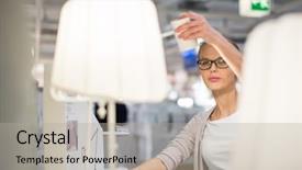  Presentation with modern color - Audience pleasing presentation design consisting of young woman choosing the right backdrop and a light gray colored foreground