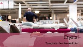  Presentation with modern color - Slide deck featuring young woman choosing the right background and a violet colored foreground