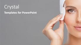  Presentation with cotton - Presentation enhanced with young-woman-cleaning-her-face background and a gray colored foreground