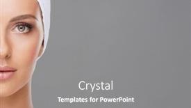  Presentation with cotton - Presentation design having young-woman-cleaning-her-face background and a gray colored foreground