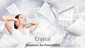  Presentation with ears - Slide set having young-woman-closing-her-ears background and a white colored foreground