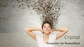  Presentation with ears - Colorful PPT layouts enhanced with young-woman-closing-her-ears backdrop and a lemonade colored foreground