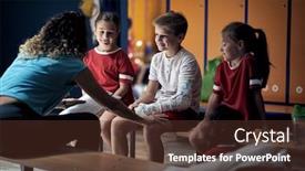  Presentation with sport coach - Audience pleasing slides consisting of young-woman-coach-taking-care backdrop and a tawny brown colored foreground