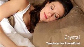  Presentation with sleeping - Beautiful presentation featuring young-woman-comfortably-sleeping backdrop and a coral colored foreground