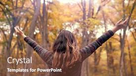  Presentation with mindfulness - Presentation design consisting of young-woman-connecting-with-nature background and a tawny brown colored foreground