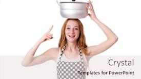  Presentation with white - PPT layouts having young-woman-cook-isolated background and a lemonade colored foreground