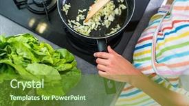 Presentation with free cooking - Amazing presentation design having young woman cooking in her backdrop and a tawny brown colored foreground