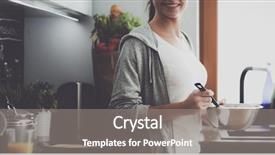  Presentation with cooking - PPT theme featuring young woman cooking pancakes background and a gray colored foreground