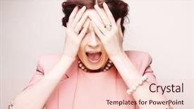  Presentation with eyes - Slide deck featuring closed up blind - young woman covering her eyes background and a lemonade colored foreground