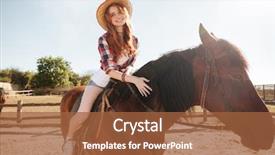  Presentation with horse riding - Amazing PPT layouts having young woman cowgirl riding horse backdrop and a red colored foreground