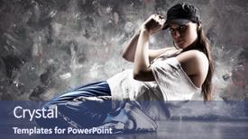  Presentation with dance - Slides enhanced with young woman dancer contrast colors background and a  colored foreground