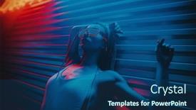  Presentation with dark night - PPT layouts with young-woman-dancer-posing background and a ocean colored foreground