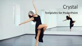  Presentation with dancing - Colorful presentation enhanced with young woman dancing in studio backdrop and a light gray colored foreground
