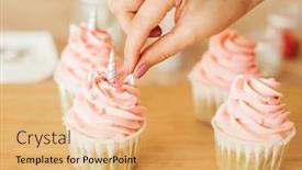  Presentation with pink unicorn - Audience pleasing PPT layouts consisting of young-woman-decorates-cupcakes-unicorn backdrop and a yellow colored foreground