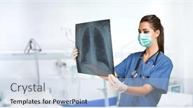  Presentation with lung - Slides with young-woman-doctor-holding background and a light blue colored foreground