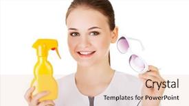  Presentation with sunscreen - PPT theme having nurese - young woman doctor or nurse background and a lemonade colored foreground