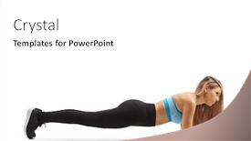  Presentation with workout - PPT theme with young-woman-doing-a-plank background and a white colored foreground