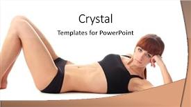  Presentation with training - Beautiful slide deck featuring young woman doing fitnes training backdrop and a white colored foreground