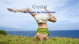  Presentation with maui - Theme enhanced with young-woman-doing-headstand background and a sky blue colored foreground