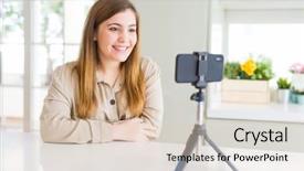  Presentation with cool - Presentation design consisting of video call using smartphone webcam background and a lemonade colored foreground