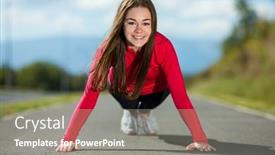  Presentation with lactation young woman breastfeeding - Cool new slides with young-woman-doing-push-ups backdrop and a  colored foreground
