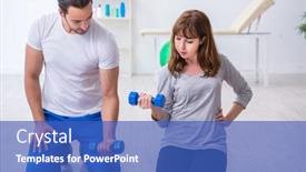  Presentation with sport coach - Audience pleasing PPT layouts consisting of young-woman-doing-sport-exercises backdrop and a teal colored foreground