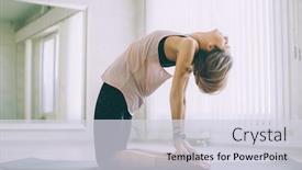  Presentation with exercise class - Audience pleasing slide deck consisting of young-woman-doing-stretching-exercise backdrop and a lemonade colored foreground