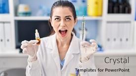  Presentation with oil extraction - PPT layouts having young-woman-doing-weed-oil background and a soft green colored foreground