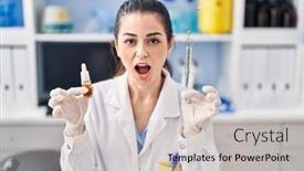  Presentation with oil extraction - Theme with young-woman-doing-weed-oil background and a soft green colored foreground