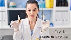  Presentation with oil extraction - Slides having young-woman-doing-weed-oil background and a soft green colored foreground