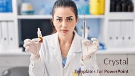  Presentation with oil extraction - Presentation theme consisting of young-woman-doing-weed-oil background and a soft green colored foreground