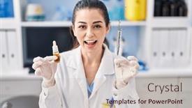  Presentation with oil extraction - Slide set enhanced with young-woman-doing-weed-oil background and a soft green colored foreground