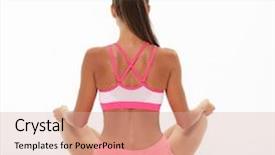  Presentation with woman sport - PPT theme featuring awana - sport fitness and yoga concept background and a coral colored foreground